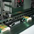 At Southland Bagel, preglued sleeves are erected and placed in a flighted conveyor (left) so operators can slide pizza bagels in