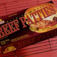 Carton contains two four-count stacks of electron-beam treated patties.