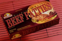 Carton contains two four-count stacks of electron-beam treated patties.