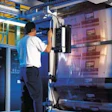 A Friedman Bag employee checks a Green Giant press run for color quality (left). A filled bag (top right) shows off the product'