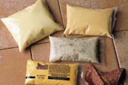 Capability of low-acid aseptic dual-head poucher (far left) includes viscous products for a range of sizes (left), with a focus