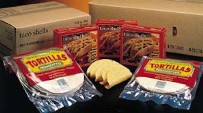Casa de Oro's tortilla bags, taco-shell cartons and corrugated cases all receive a crisp, legible date code for the benefit of b