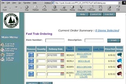 On the Fast Trak: Color photos and product descriptions simplify cap ordering.