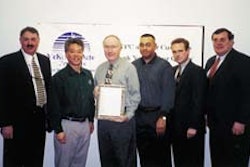 Creative Packaging Corp. accepts the McKesson Supplier Certification Award: (from left) Tom Wilcox, Wade Utsunomiya, Jerry Somme