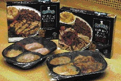 A three-compartment CPET tray, PE-based lidding film and colorful SBS carton are employed by Corky?s for its frozen HMR dinners