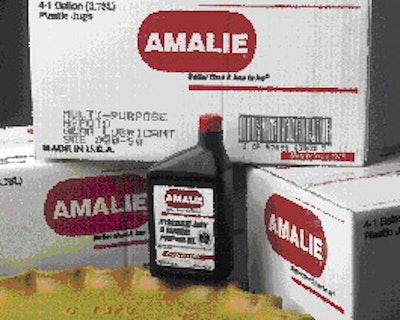 Because of the large number of private-label accounts and brands it packs, Amalie orders generically-printed shipping cases (abo