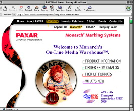 After logging into Monarch?s extranet from the home page (above), subscribers can drill down into specific label formats, such a