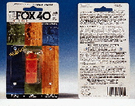 With Fox 40?s new blister pack (above), four ?posts? in the blister protrude through holes in the card. The posts are then crush