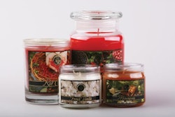 LABEL CHANGES. Hobby Lobby makes quick work of seasonal candle introductions by changing labels using digital printing.