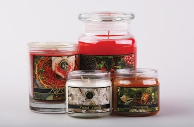 LABEL CHANGES. Hobby Lobby makes quick work of seasonal candle introductions by changing labels using digital printing.
