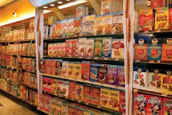 Supermarket study. The research involving a test display and floor graphics fixture for General Mills cereals was conducted over