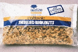 The redesigned bags of chopped and shelled walnuts (left) provide a stronger brand identity than did their predecessor (above).