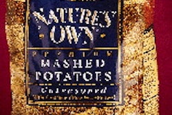 The 14-head scale system1s (top) accuracy helps Basic American Foods reduce product giveaway. While bags (inset) are marketed fo