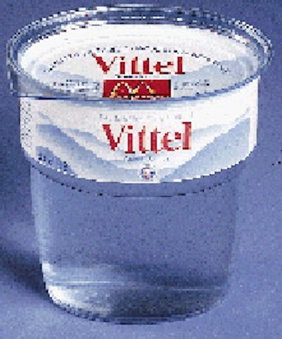 Vittel produces the McDonald?s PET cup (below) in-line on tf/f/s machinery. From its plant in France, the company also manufact