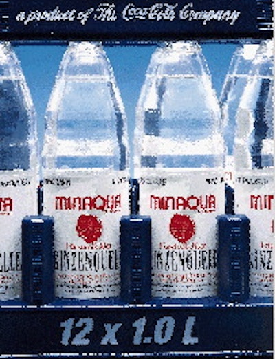 This 63-g refillable bottle (left) made of homopolymer PEN, developed by Coca-Cola for its mineral waters, is washed at 80?C (1