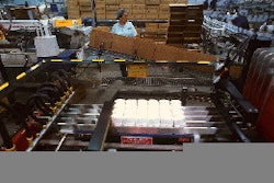 Narrowly spaced lane dividers keep bottles shoulder to shoulder, preventing them from turning, binding or stopping in the case p