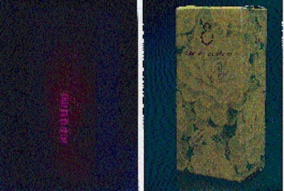 Shown here is a carton photographed with a digital camera using different lighting and filter combinations. The photo on the rig