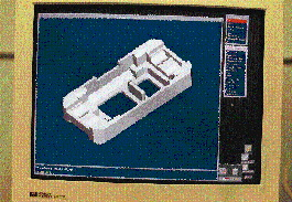 Athree-dimensional solid-body CAD model of an end cap is created by mathematically reversing out the geometry of the CAD model