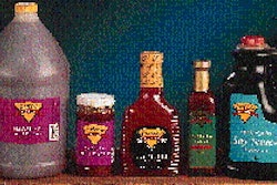 Shown here are just five of the 12 different bottles currently filled on the Yoshida line