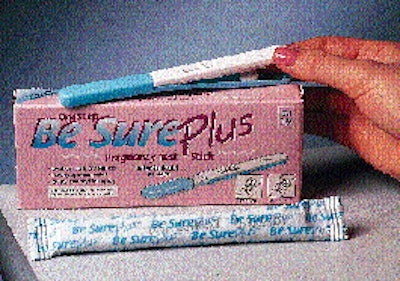 Syntron?s pregnancy test kits use a desiccant tablet that?s embedded directly into the handle of the test wand during assembly.