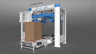 Next-gen HMI. The next-generation stretch hooder (above) has an operator interface (left) that is intuitive and easy to use.