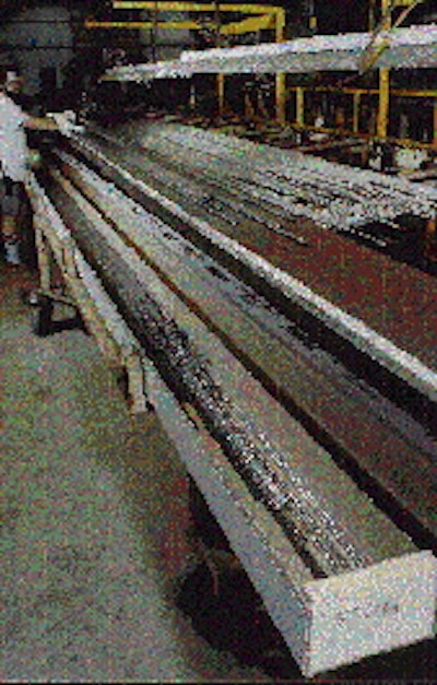 Plymouth Tube?s long lengths of stainless steel tubing require boxes up to 25? long (above). To help stabilize the long containe