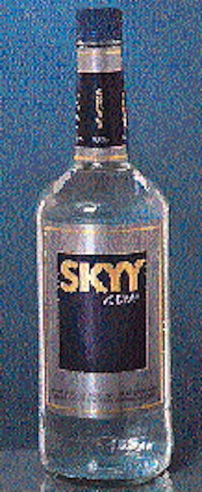 Originally a stock flint bottle was used (above). Currently the cobalt blue bottle is available in four sizes (top), one of them