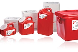 SHARPS CONTAINERS. Post-industrial (with some post-consumer) HDPE containers are used to contain and ship medical sharps and sy