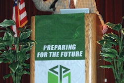 PRESIDENT'S ADDRESS. Association President John Riley gave an inspiring presentation about the growth and future direction of th