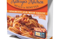 NEW MEALS LINE. Kathryn's Kitchen stand-up retort pouches offer plenty of billboard space for lively, appetizing graphics.