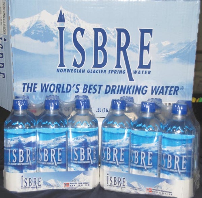 NEW MULTIPACKS. After bottling and labeling in Norway, Isbre water is shipped throughout Europe and to the port in Newark, NJ.
