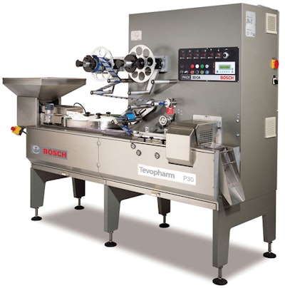 HIGH-SPEED. Each flow wrapper delivers 1,000 pieces/min. (above).