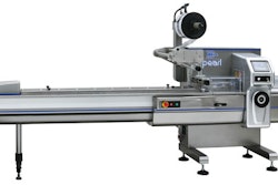 SERVO DRIVEN. Film feed, product in-feed belt, and crimper are all servo driven axes of motion on this flow wrapper. A no produc