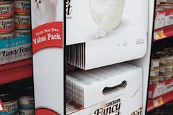 SPACE-EFFICIENT. The carrying case was designed to hang flat on a fixture attached to the gondola display at point-of-purchase a