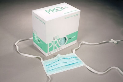 windowed cartons. A circular PP window enables medical personnel to identify the mask variety without having to first open the c