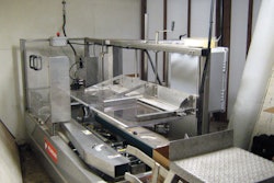 NET SAVINGS. The tandem of case erector (above) and bag inserter (top) have reduced the crew requirements by several people per