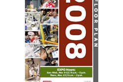 Innovative packaging machinery OEMs are highlighted in blue on the official PMMI PACK EXPO floor plan.