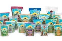 High flying. Revamped packaging involves 50 products across three product lines. Sizes range from 2-lb bags of sunflower seeds t