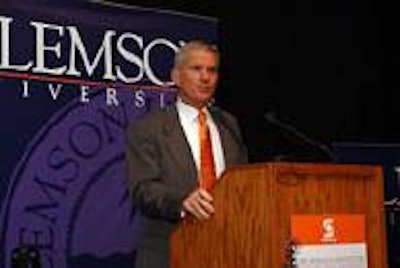 Clemson University President Jim Barker announced July 14, 2006, a partnership with global packaging leader Sonoco Products Comp