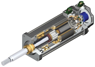 Linear actuator. Design of the linear actuator's planetary roller screw technology is shown clearly in this cutaway illustrati