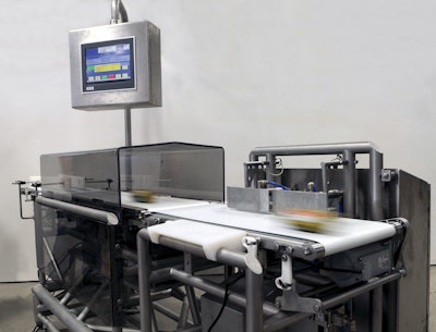 Friesen's check weighers, IP69K-rated for washdowns, make good use of CP69x2 control panels (right) for machine visualization.