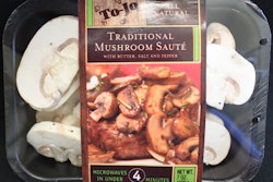 Molded fiber tray with PET lamination is impervious to moisture.