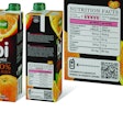 QR codes shown on BiFruit juices from Mlekara AD Bitola.