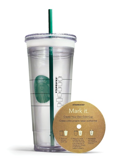 Starbucks’ MARK IT customizable cold cup tumbler.