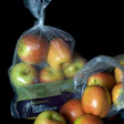 Apples are among the produce packed in the new material.