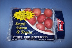 Steaming bag is included with the fresh potatoes.