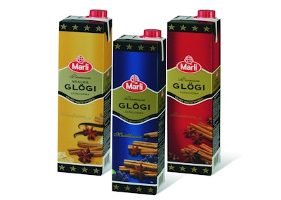In Finland, Marli brand has positioned its Glögi punch drinks in aseptic cartons.