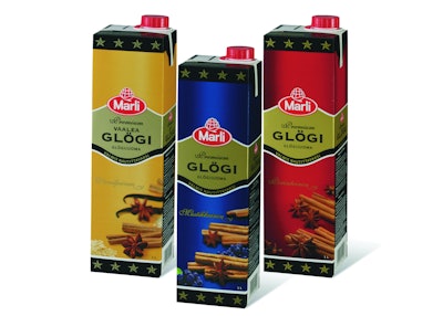 In Finland, Marli brand has positioned its Glögi punch drinks in aseptic cartons.
