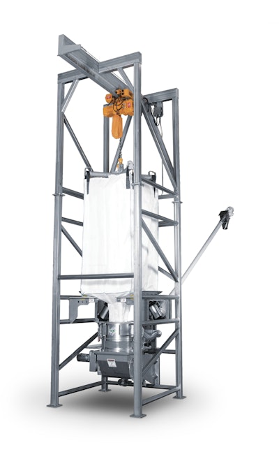 Sanitary bulk bag discharger for food, pharmaceuticals