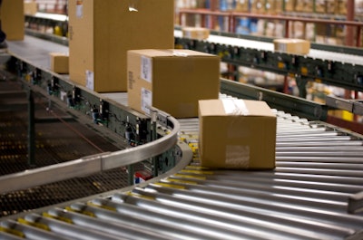 Boxes on conveyor